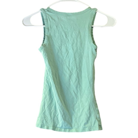 🦩5/$30🦩 Girls Mint Green With Hot Pink Decal Tank Top - Picture 2 of 3